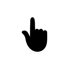 Hand Pointer, Clicking, Click Finger Solid Flat Vector Icon Isolated on White Background.