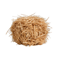 A natural straw bale, perfect for agricultural, farm, or rustic decor themes. Ideal for various creative projects. transparent background
