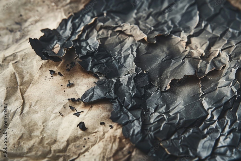 Poster a close-up shot of a piece of paper lying flat on a table, with a subtle texture and surface detail