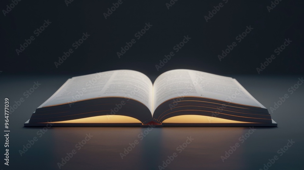 Poster An open book sits on a table, ready for reading