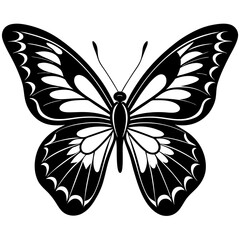 Butterfly Silhouette Vector Art Illustration