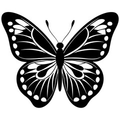 Butterfly Silhouette Vector Art Illustration