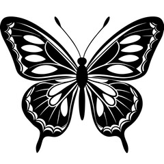 Butterfly Silhouette Vector Art Illustration