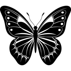Butterfly Silhouette Vector Art Illustration