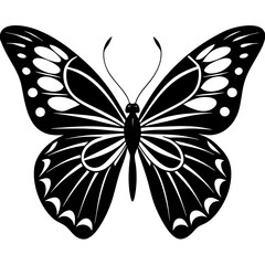 Butterfly Silhouette Vector Art Illustration