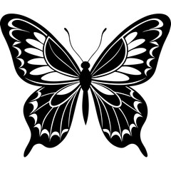 Butterfly Silhouette Vector Art Illustration