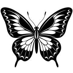 Butterfly Silhouette Vector Art Illustration