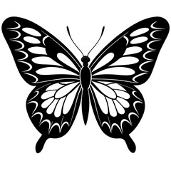 Butterfly Silhouette Vector Art Illustration