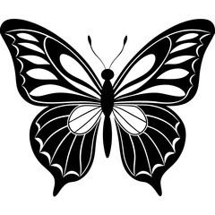 Butterfly Silhouette Vector Art Illustration