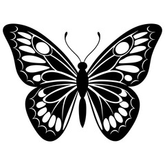 Butterfly Silhouette Vector Art Illustration