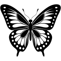 Butterfly Silhouette Vector Art Illustration
