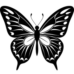 Butterfly Silhouette Vector Art Illustration