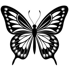Butterfly Silhouette Vector Art Illustration