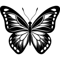 Butterfly Silhouette Vector Art Illustration