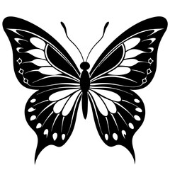 Butterfly Silhouette Vector Art Illustration