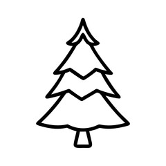 Fototapeta premium Christmas Tree Icon in Minimalist Design, Festive Holiday Symbol