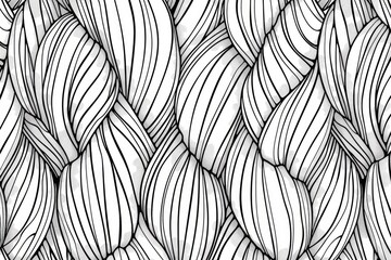 Coloring book illustration of a cozy knitted texture Warm soft fluffy textile design