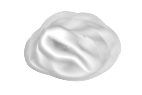 spot of colorless transparent product isolated on white background