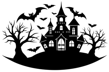 halloween house with bats