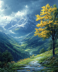 landscape in the mountains