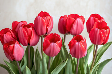 Fototapeta premium vibrant bunch of red tulips 