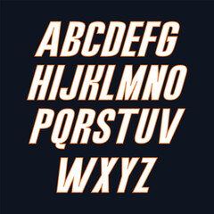 PrintClassic college font. Vintage sport font in american style for football, baseball or basketball logos and t-shirt. Athletic department typeface, varsity style font. Vector