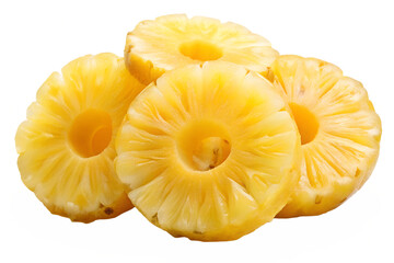 slices of pineapple  isolated on transparent background png
