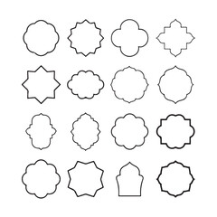 Black traditional islamic architecture frames