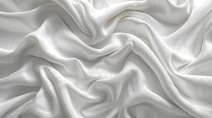 Obraz premium White bedding sheet fabric with abstract wrinkles