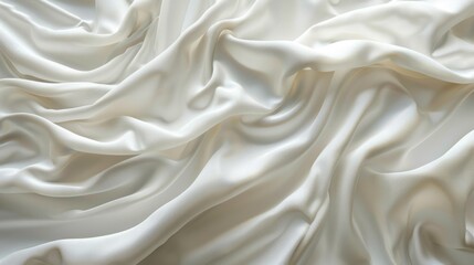 Fototapeta premium White bedding sheet fabric with abstract wrinkles, texture background