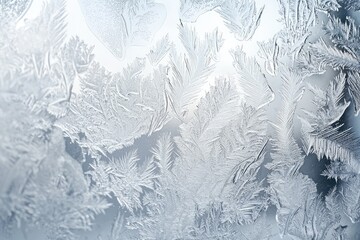 Nature's Art: Delicate Frost Patterns on Glass, a Winter Wonderland