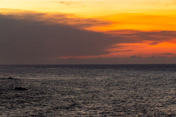 Travel themes: Beautiful and colorful sunrise at the Caribbean beach