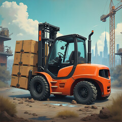 forklift in a warehouse