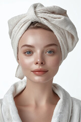 portrait of a woman in towel