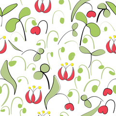 Seamless patterns with doodle flower ornament