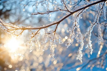 Sunlight Through Ice-Coated Branches: A Winter's Daydream