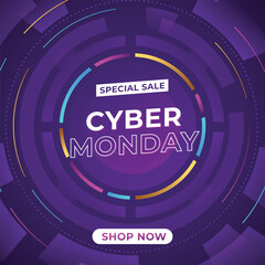 Cyber Monday banner. Promotion sale poster.