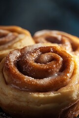 Fototapeta premium Delicious homemade cinnamon rolls freshly baked in the kitchen