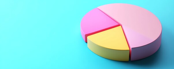 Obraz premium Colorful pie chart on blue background, data visualization concept