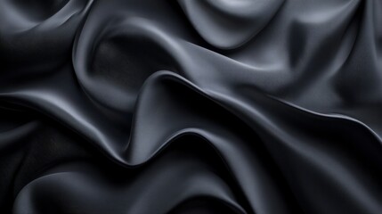 Fototapeta premium A black fabric with a wavy texture