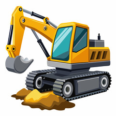 Excavator art vector