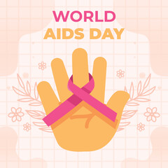 World AIDS Day Banner Background Illustration.