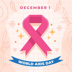World AIDS Day Banner Background Illustration.