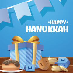 vector happy hanukkah horizontal banner