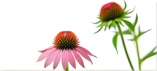 pink coneflower echinacea isolated white background