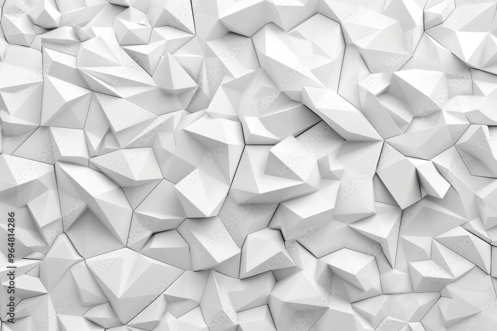 Poster the surface displays a detailed arrangement of angular shapes and jagged edges in a uniform white hu