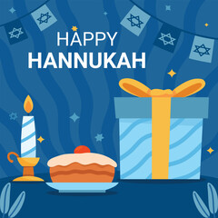 vector happy hanukkah horizontal banner