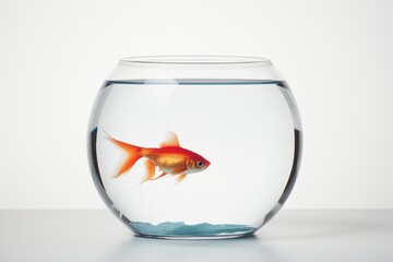 Fish bowl on white background with nothing inside 
