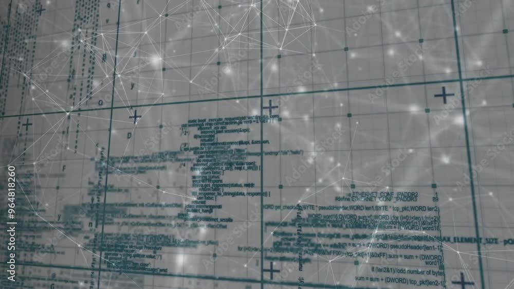 Poster animation of data processing over network of connections