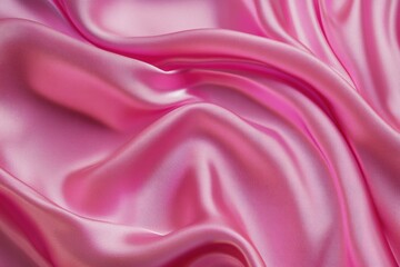 Obraz premium Elegant Pink Satin Textile: Romantic Silk Wave in Luxury Fashion Design